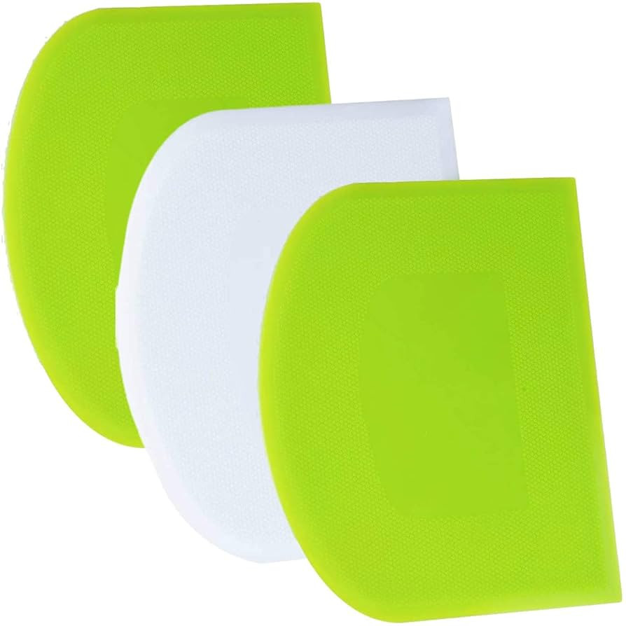 SURDOCA Dough Scraper Bench Scraper - 3P 4.7x3.7" Plastic Flexible Bowl Scraper, Sharp Edge & Ang... | Amazon (US)