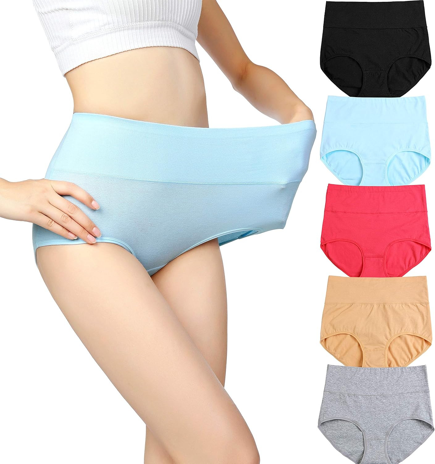 Cauniss Womens High Waist Cotton Panties C Section Recovery Postpartum Soft Stretchy Full Coverage U | Amazon (US)