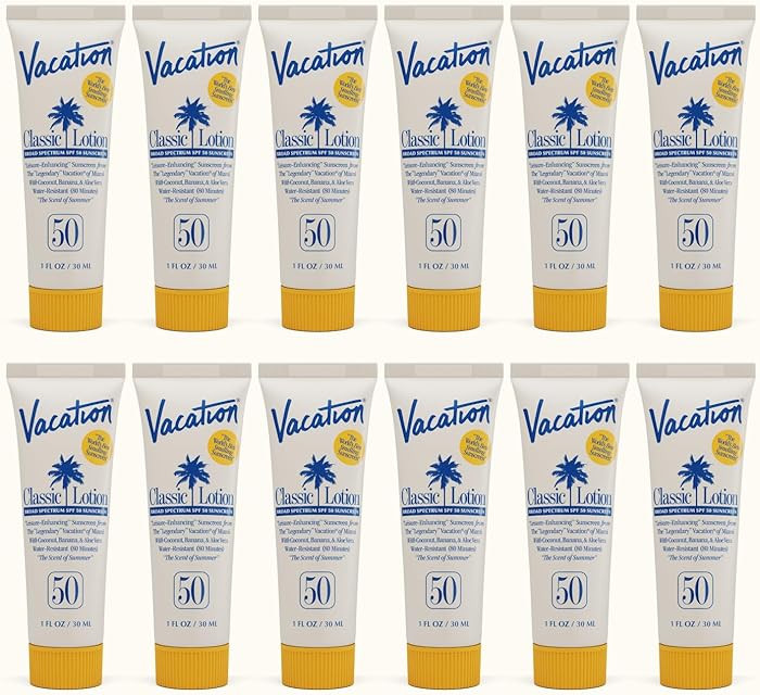 Vacation Mini Classic SPF 50 Sunscreen Lotion, 1 Fluid Ounce, Pack of 12 - Bulk Sunscreen, Invisi... | Amazon (US)
