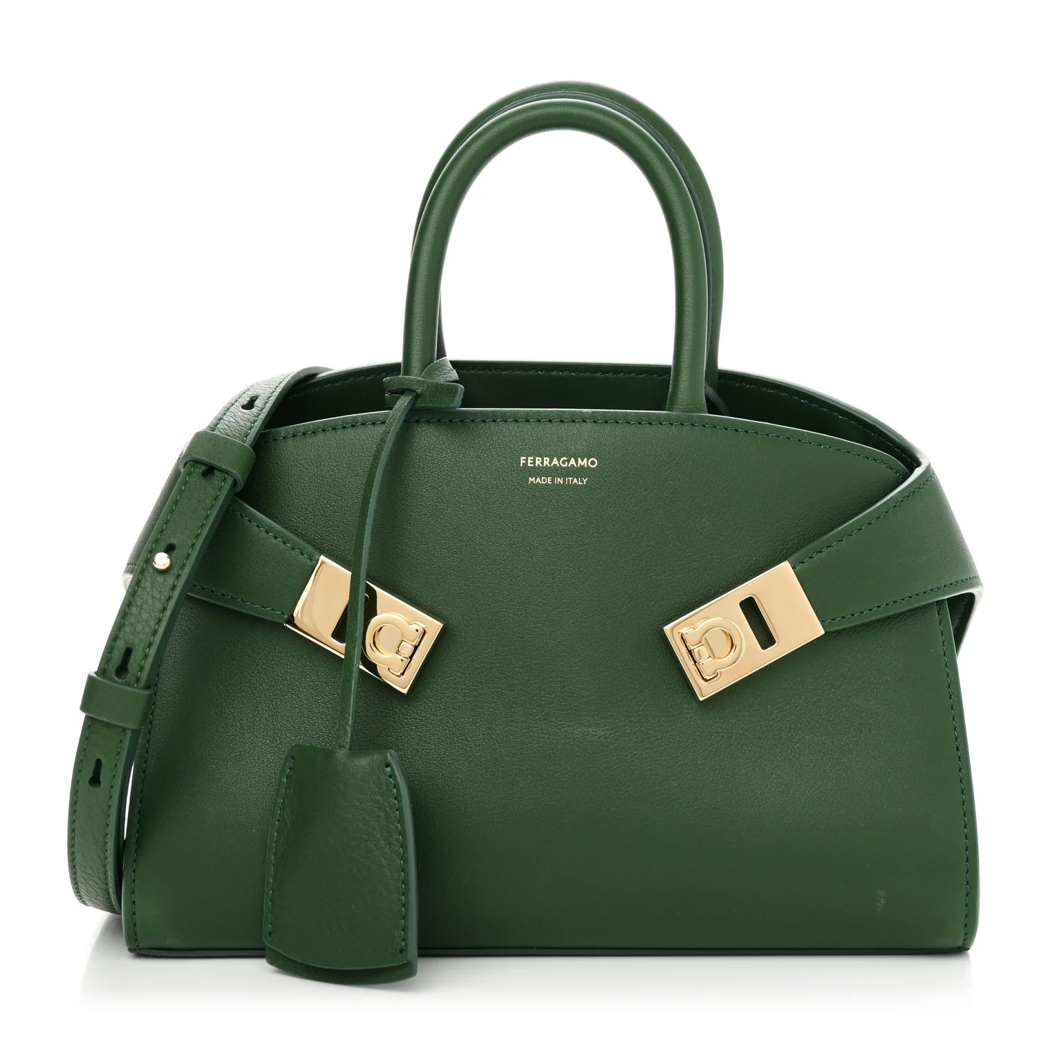 Salvatore Ferragamo Calfskin Mini Hug Bag Forest Green 1733363 | FASHIONPHILE (US)