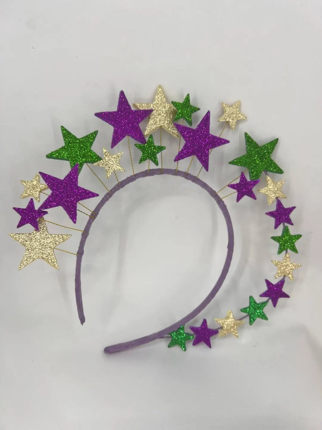 Mardi Gras Star Headband, Gliter Carnival Crown, Purple Green Gold Headpiece - Etsy | Etsy (US)