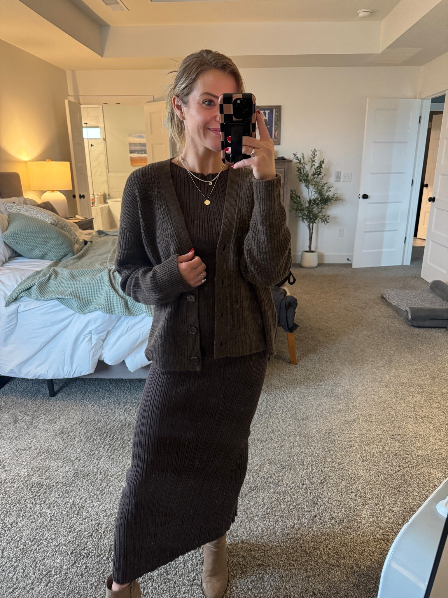 This cashmere dress & sweater combo is all from Quince! Use my code INFG-25WELLNESSFORTHEWIN10 for 10% off (new customers only) #QuincePartner

Love this monochromatic look with the brown! Both super comfy. Sized down to XS in dress for length (I’m 5’2”) and S in cardigan 

#LTKGiftGuide #LTKmomlife #LTKootd