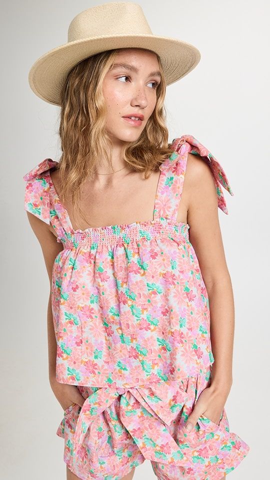 Floral Tie Shoulder Top | Shopbop