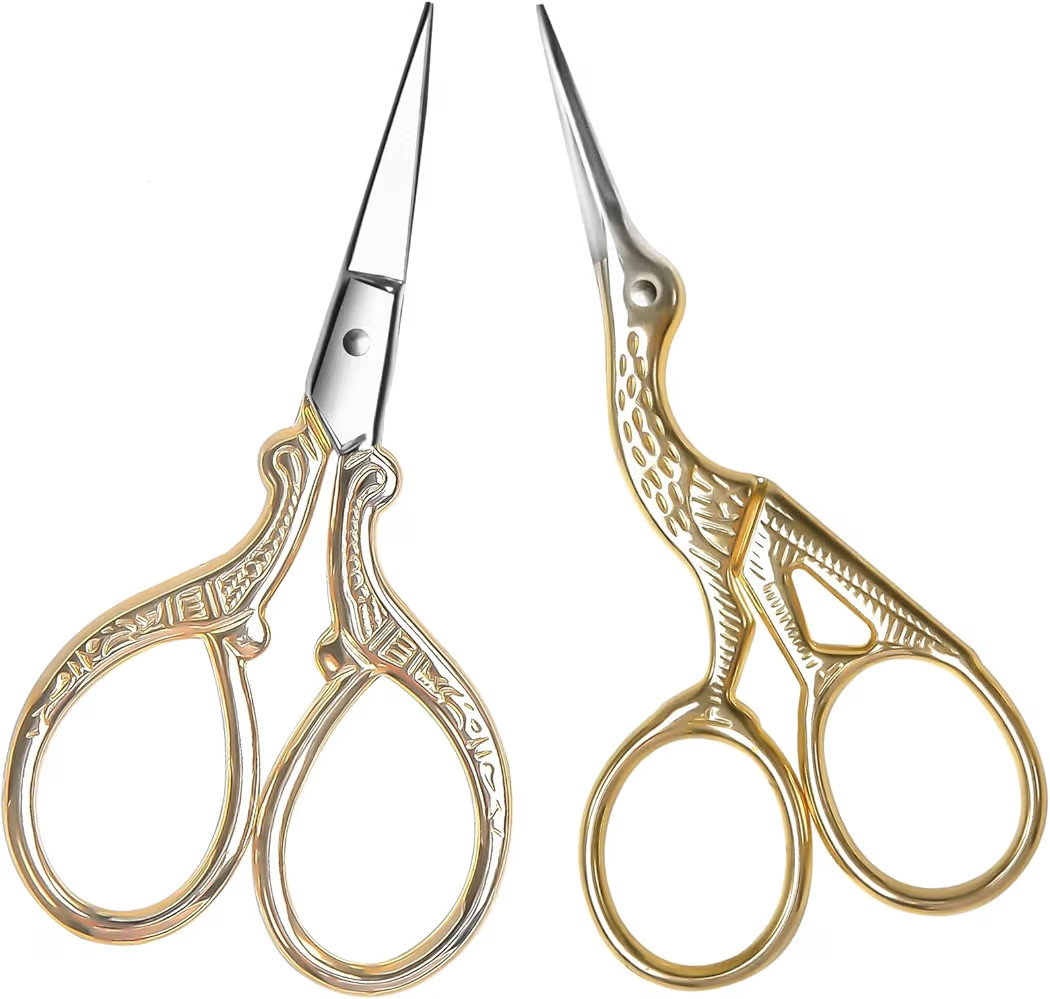 AQUEENLY Embroidery Scissors, Stainless Steel Sharp Stork Scissors for Sewing Crafting, Art Work,... | Amazon (US)