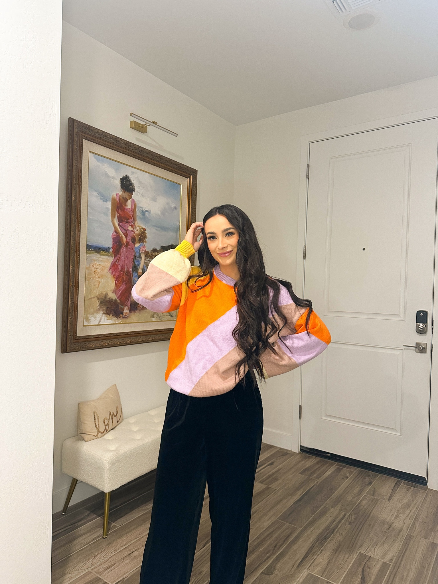 Color block sweater and pants 

#LTKGiftGuide #LTKfindsunder50 #LTKSeasonal