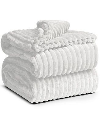 Nestl Bedding Cut Plush Lightweight Super Soft Fuzzy Luxury Bed Throw Blanket & Reviews - Blanket... | Macys (US)