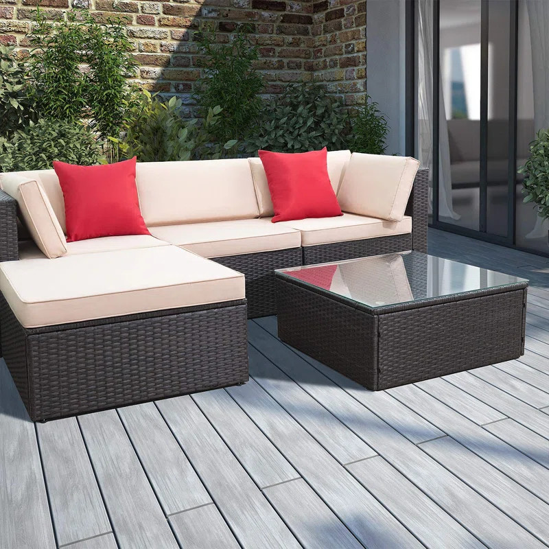 Huang 4 - Person Outdoor Seating Group with Cushions | Wayfair North America