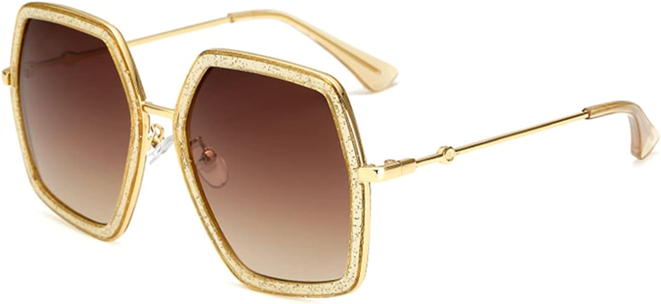 IKUVNA Hexagon Oversized Big Fashion Sunglasses for Women Irregular Inspired Designer Fashion Sun... | Amazon (US)