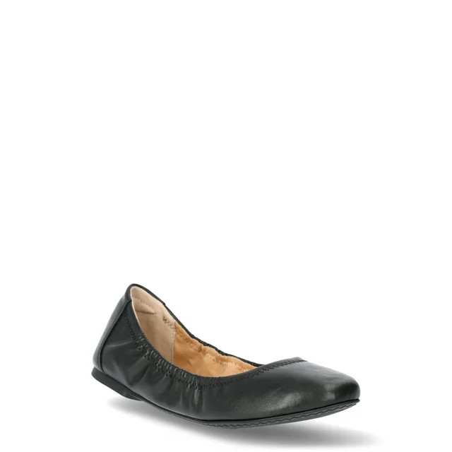 Time and Tru Women's Scrunch Ballet Flats, Sizes 6-11, Wide Width Available | Walmart (US)