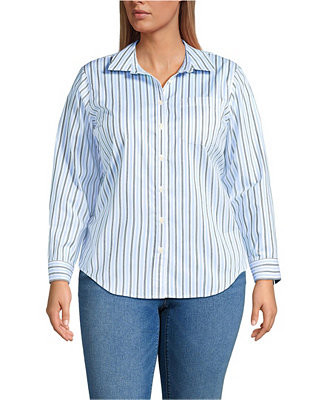 Women's Plus Size Cooling Button Front Shirt | Macy's