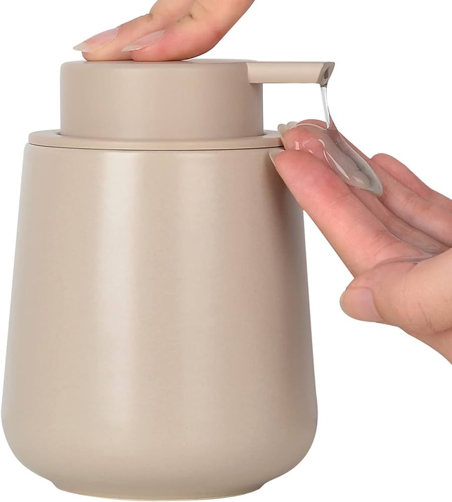 BosilunLife Hand Soap Dispenser - Ceramic Hand Dish Soap Dispenser for Bathroom 12ounce Refillabl... | Amazon (US)