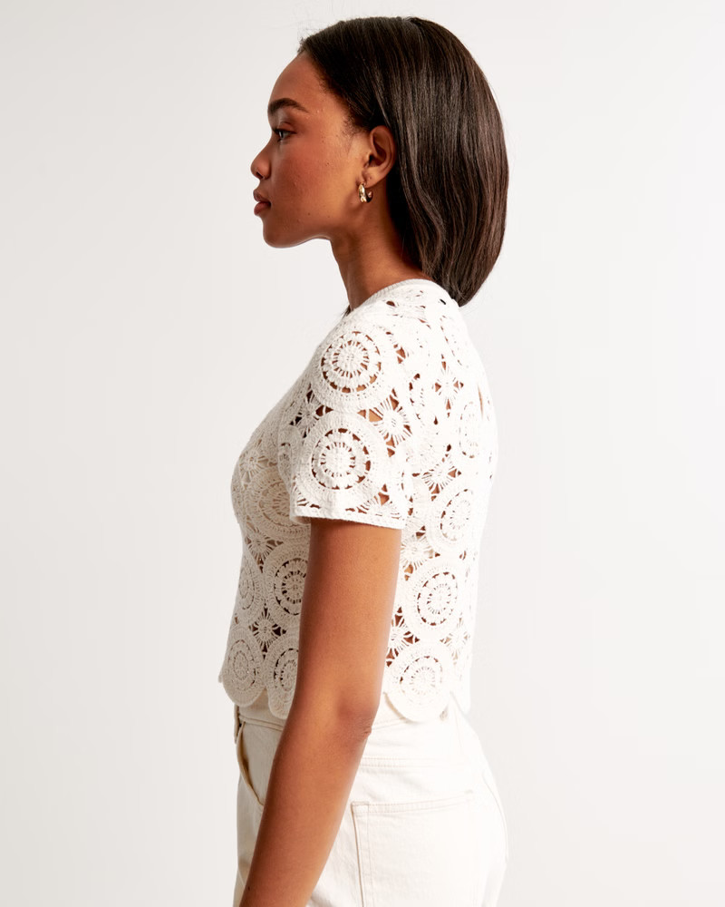 Crochet Mosaic Tile Tee | Abercrombie & Fitch (US)