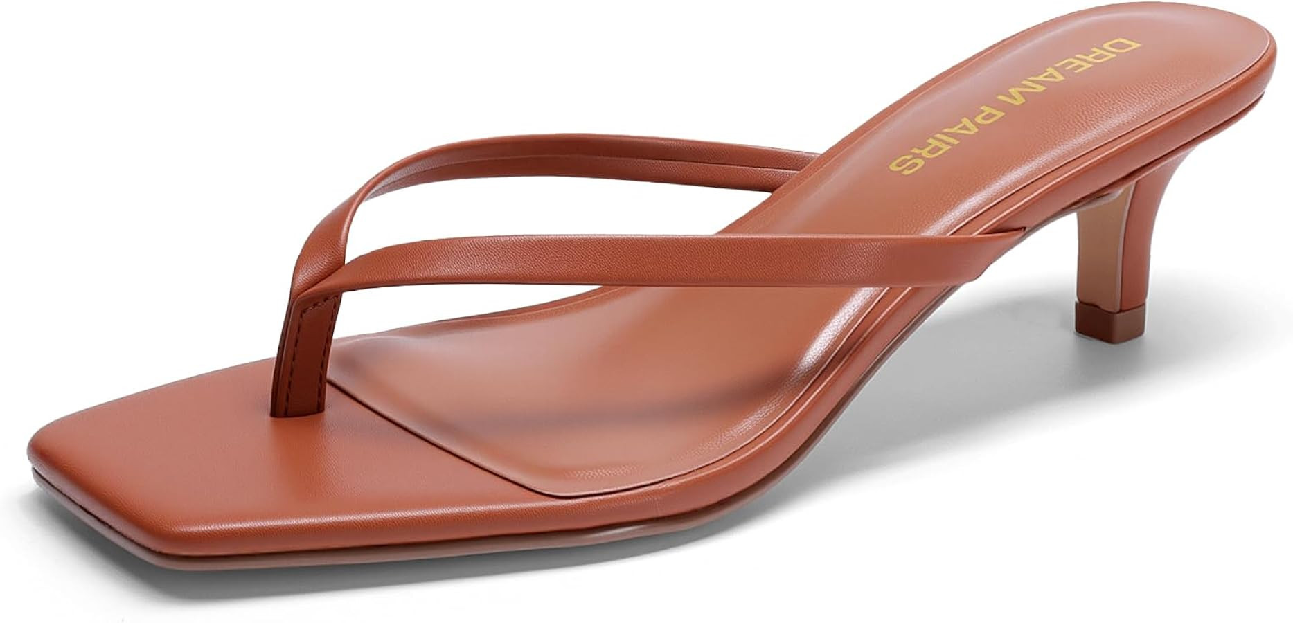 DREAM PAIRS Kitten Heels for Women Flip Flop Low Heels Square Open Toe Sandals Thong 1.96 Inch He... | Amazon (US)
