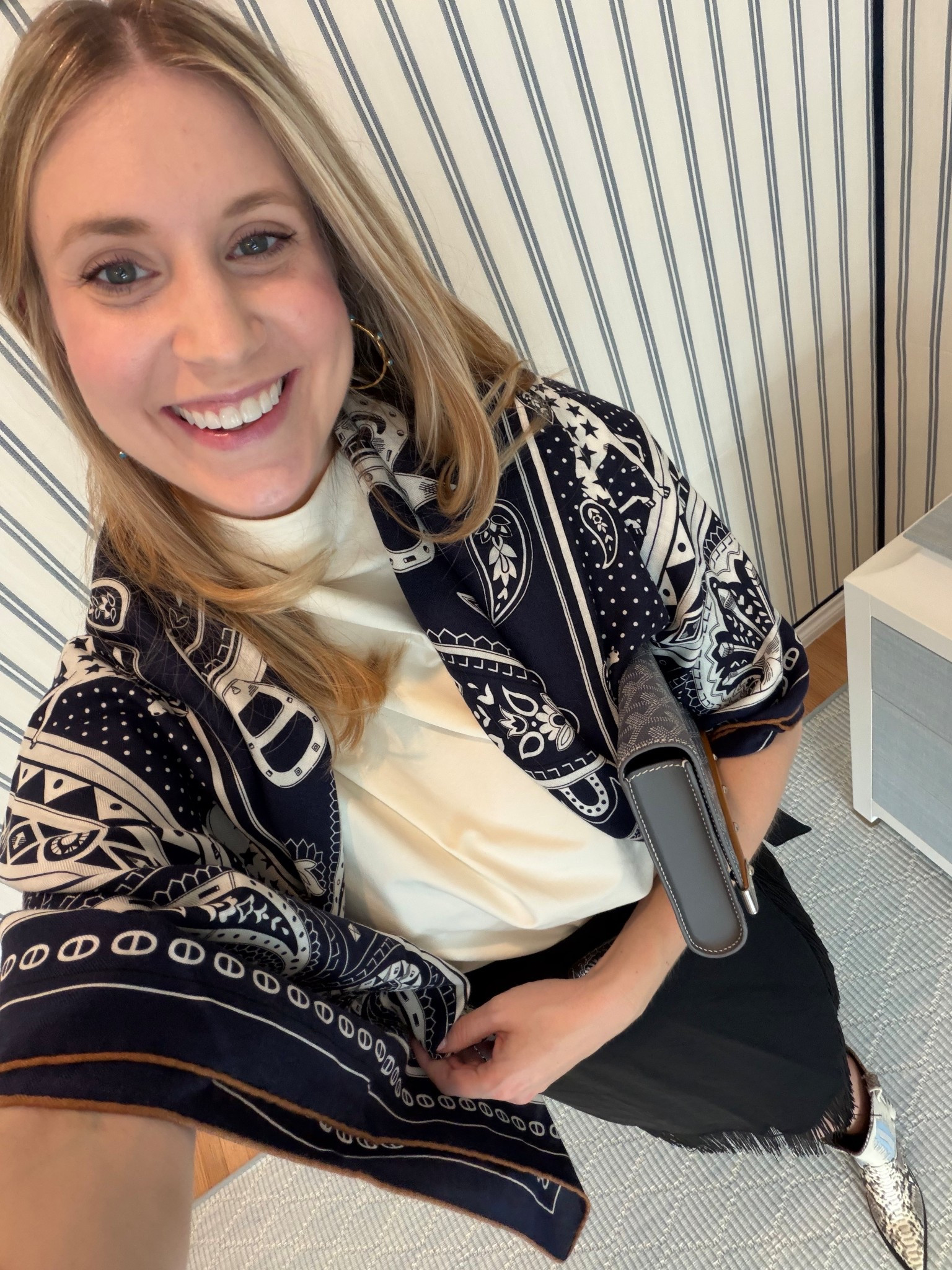 My outfit from the other day! Linked identical skirts since mine is a few years old. My blouse is also not linkable but it is by modern citizen - linked another chic option! Also found my scarf on eBay for way cheaper wooo! lol ! This would be perfect for rodeo season or any fun western event. I love my Miron Crosby cowboy boots and this was a fun way to style them for the party! 🩷

#LTKdayinmylife