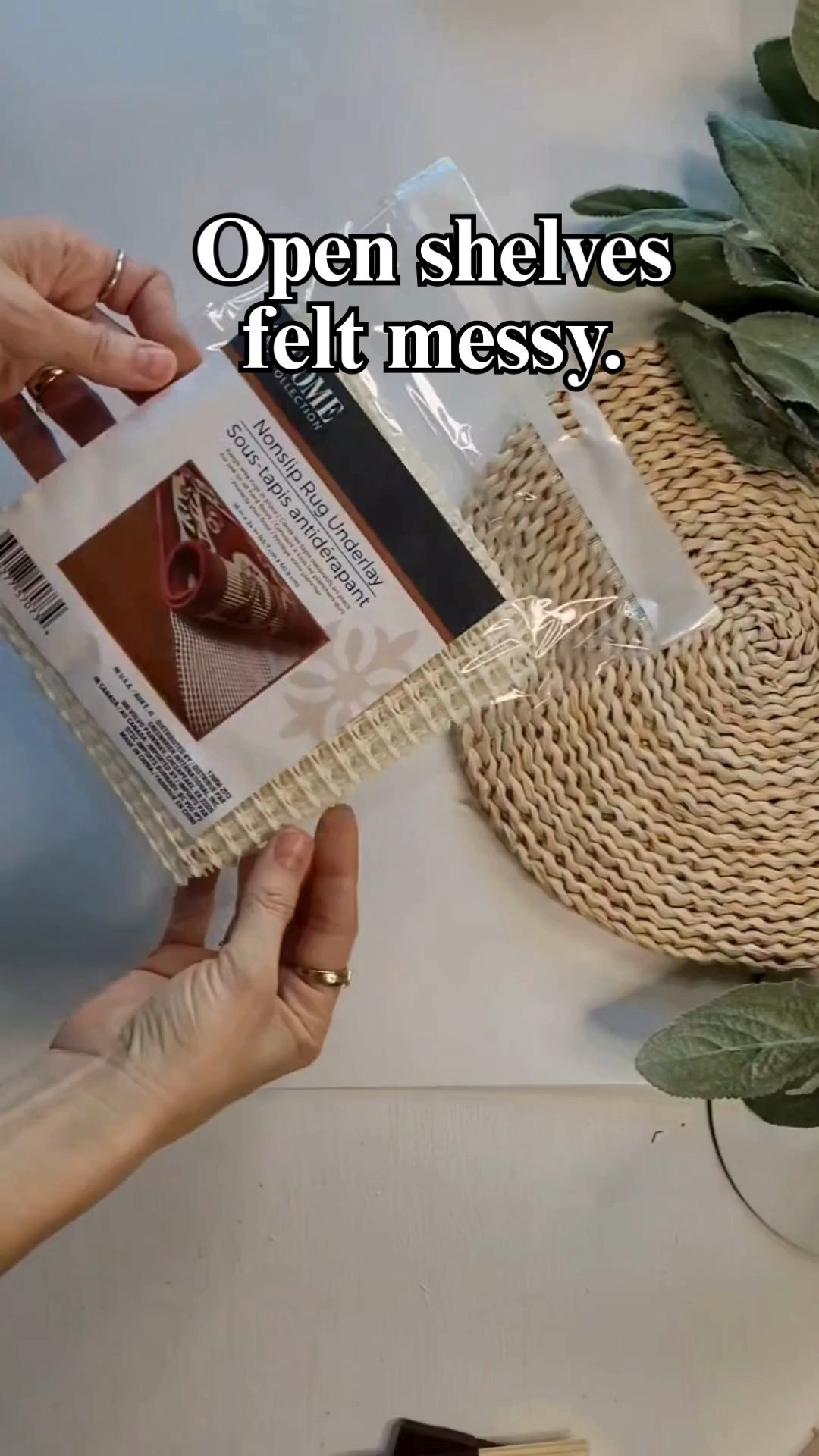 Open shelves felt messy — so I upgraded the surfaces instead of replacing the cabinet.

Foam board + rug underlay = faux cane insert that looks custom.

Budget to boutique ✨

Shop the look + watch the full tutorial.
See the full tutorial https://simplemadepretty.com/dollar-tree-foam-board-decor/

#BudgetDecor #AffordableHome #DIYUpgrade #HomeOfficeStyle 

 #LTKHome