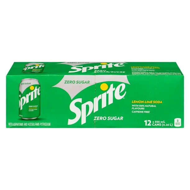 Sprite Zero Sugar 355mL Cans, 12 Pack, 12 x 355 mL | Walmart (CA)