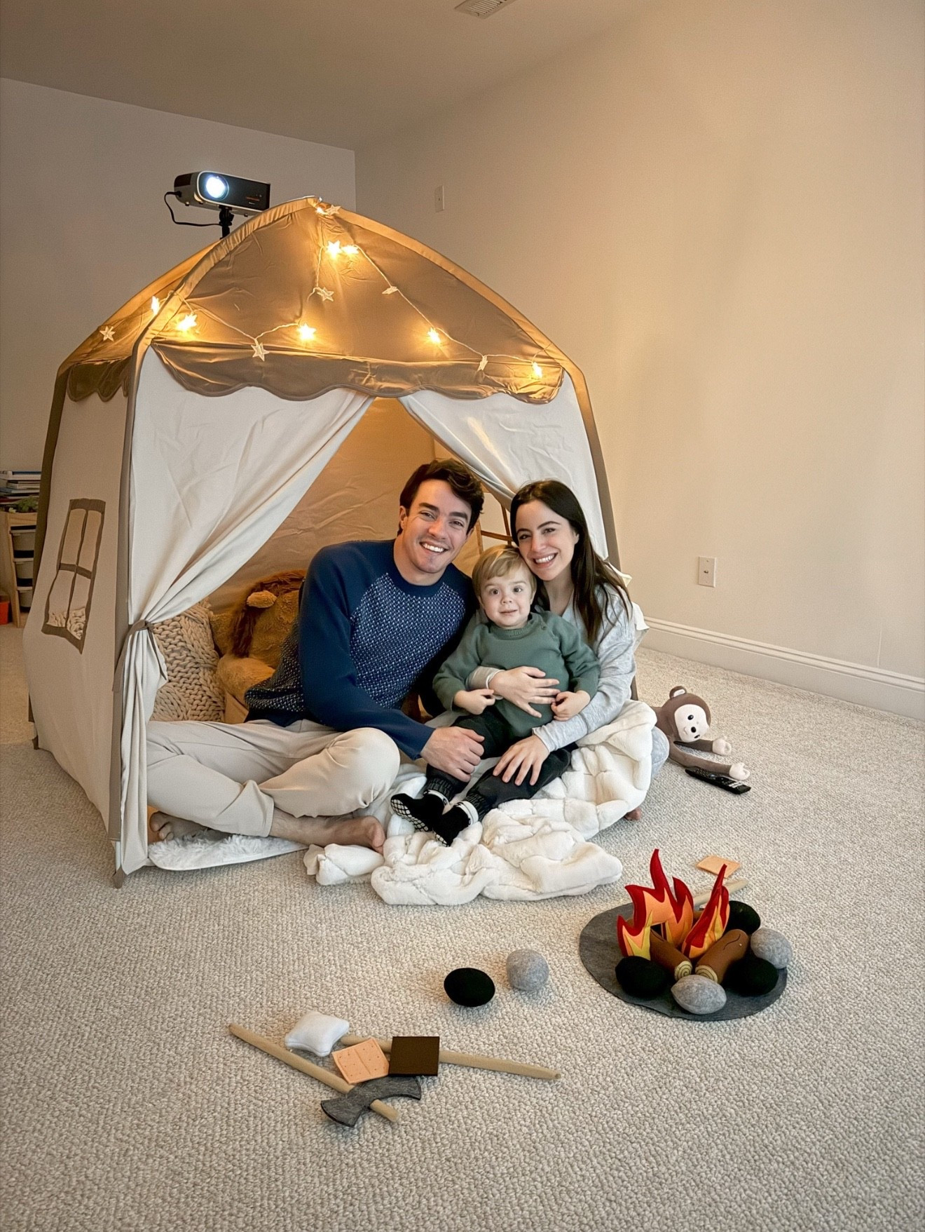 This indoor fort was a total dream for our family movie night and such a fun way to make memories. Our toddler was obsessed, and that little campfire and s’mores toy made the whole setup even cuter.

amazon home, family bonding, indoor camping, cozy vibes, fun activities, nursery room, play tent, indoor activity

#LTKSeasonal #LTKHome #LTKdayinmylife