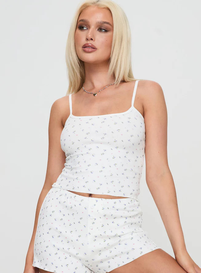Take On Me Rib Top Floral | Princess Polly US