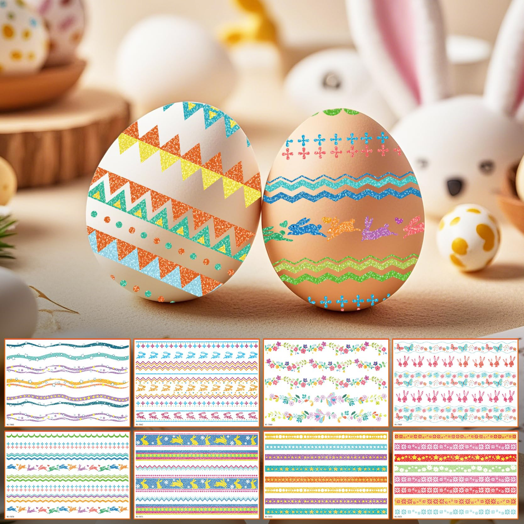 Easter Temporary Tattoos for Kids, 16 sheets Waterproof Stickers, Individually Wrapped,Designs ... | Amazon (US)