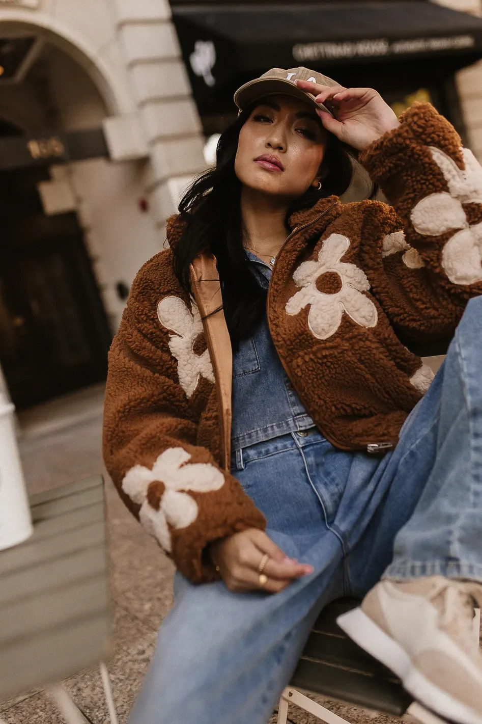 BlankNYC Floral Teddy Jacket in Brown | Böhme US