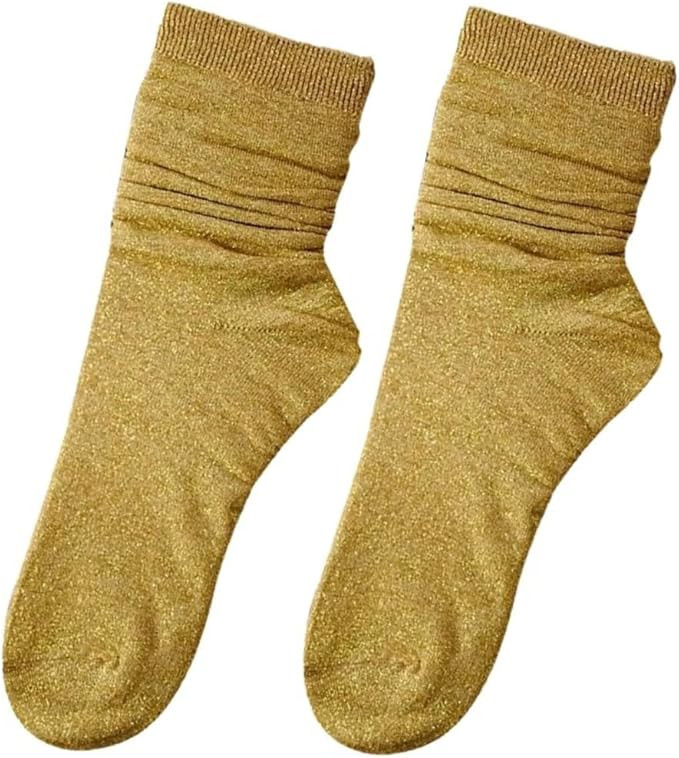 2023 Women's Novelty Socks 2 Pairs Cotton Glitter Bright Sock Size 7-9 | Amazon (US)