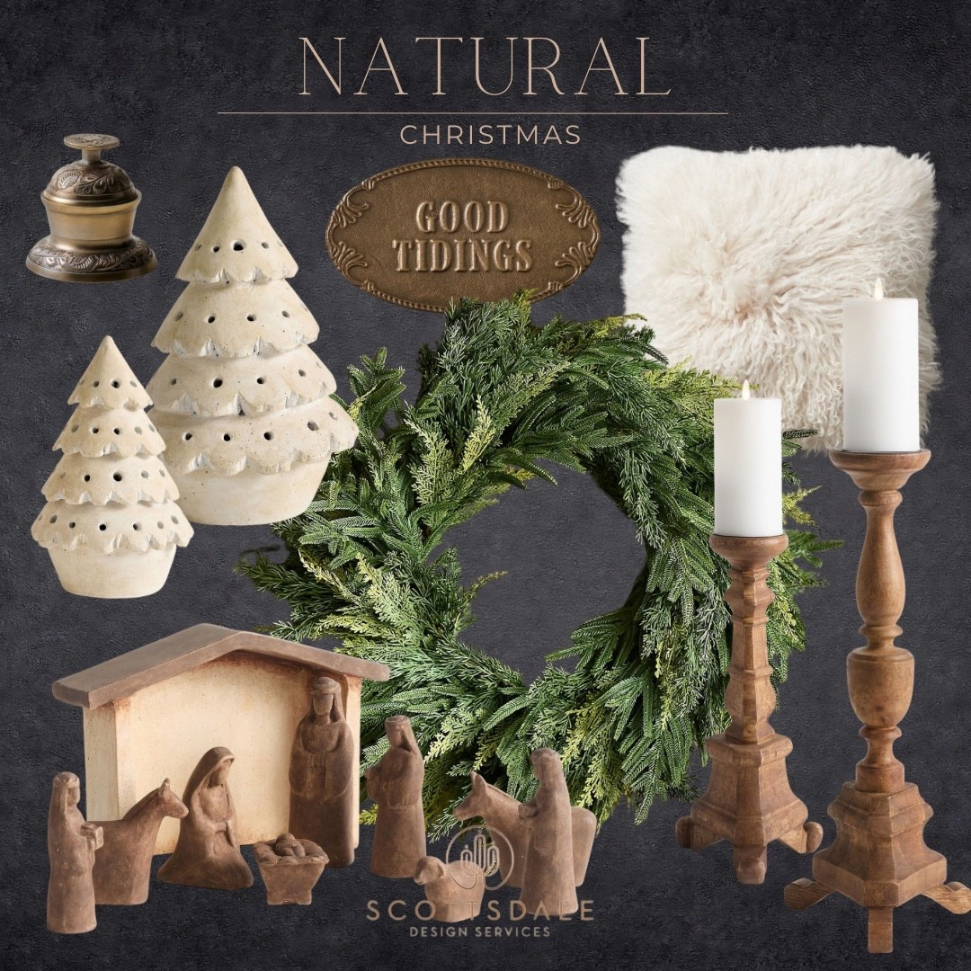 Natural organic Christmas🌲

Nativity set, wooden candle holders, fur pillow, ceramic tree, evergreen, cedar wreath, glad tidings

#LTKHome #LTKSeasonal