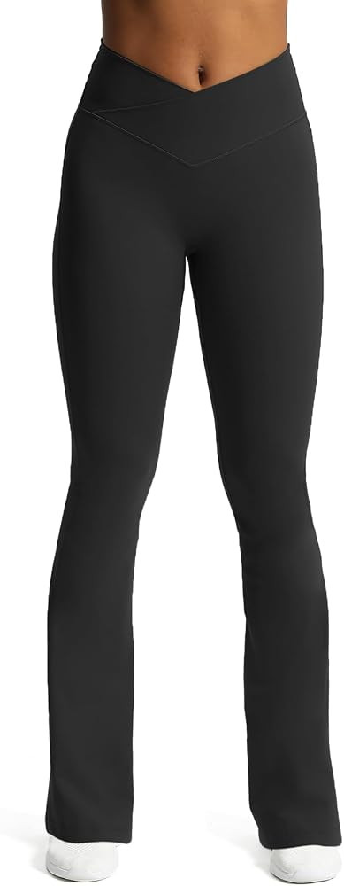 Aoxjox Flare Leggings for Women Trinity Tummy Control High Waisted Wide Leg Crosswaist Yoga Pants | Amazon (US)