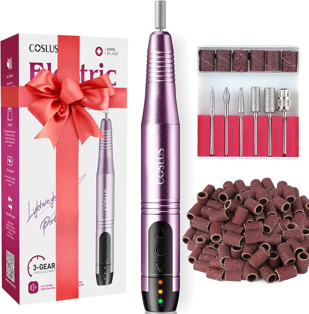 COSLUS Cordless Nail Drill Electric File: Professional for Acrylic Gel Dip Powder Nails Portable ... | Amazon (US)
