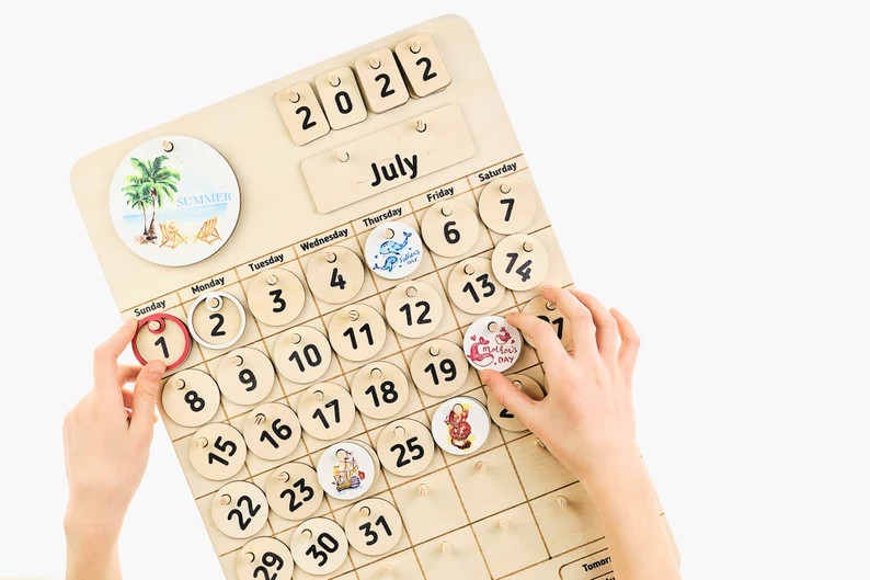 Perpetual Calendar. Montessori Calendar. Reusable Calendar - Etsy | Etsy (US)
