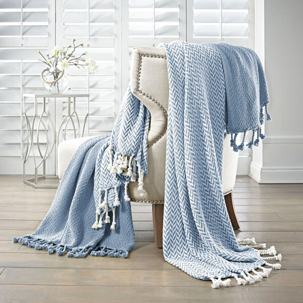 Modern Threads 100-percent Cotton Monaco Throws (Set of 2) | Bed Bath & Beyond