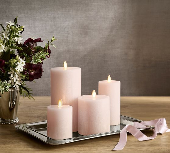 Premium Flickering Flameless Wax Pillar Candle | Pottery Barn (US)