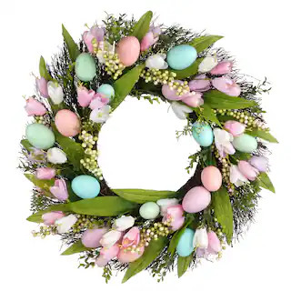 22" Tulip & Egg Wreath by Ashland® | Michaels Stores