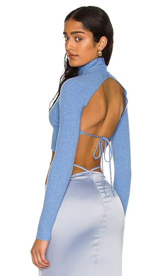 Meriam Tie Back Sweater in Baby Blue | Revolve Clothing (Global)