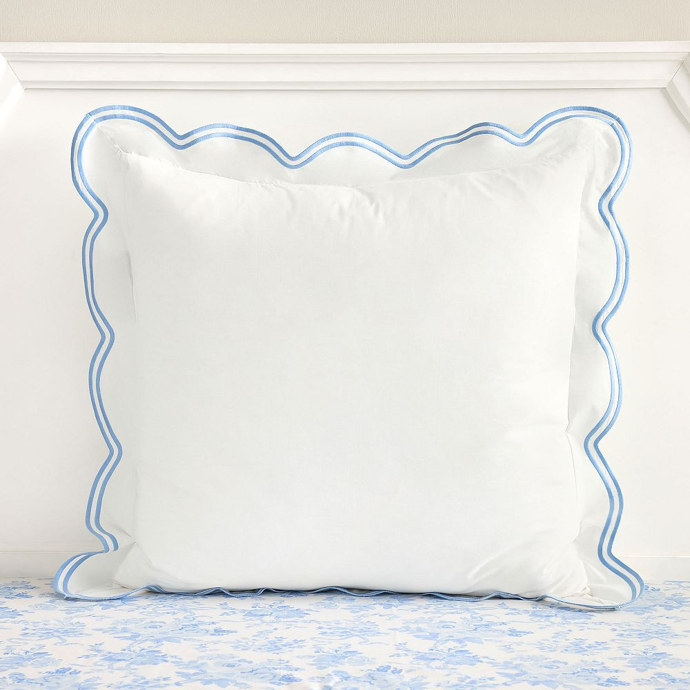 LoveShackFancy Embroidered Scallop Euro Pillow Cover | Pottery Barn Teen