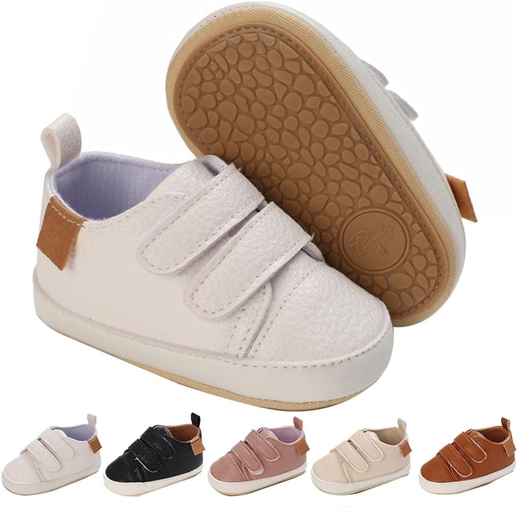 Baby Girls Boys Shoes Soft Anti-Slip Sole Newborn First Walkers Star High Top Canvas Denim Unisex... | Amazon (US)