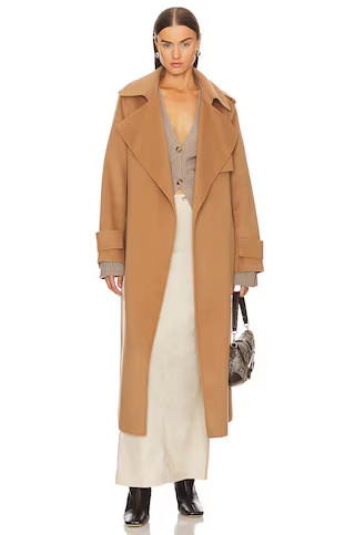 Margaret Trench Coat in Camel | Revolve Clothing (Global)