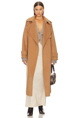 Margaret Trench Coat in Camel | Revolve Clothing (Global)