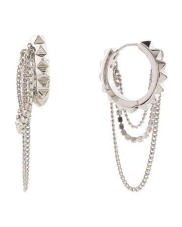 Mixed Multi Chain Huggie Earrings | TJ Maxx