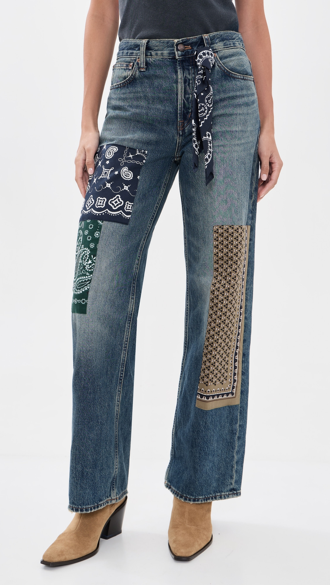 Madewell Low-Slung Baggy Patchwork Jeans Mizuma Wash 31 | Shopbop