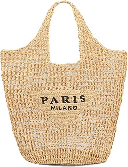 New Woven Bag, Straw Mesh Tote Bag, Beach, Shoulder Bag, Hobo Women, Foldable Large Capacity, for Ho | Amazon (US)