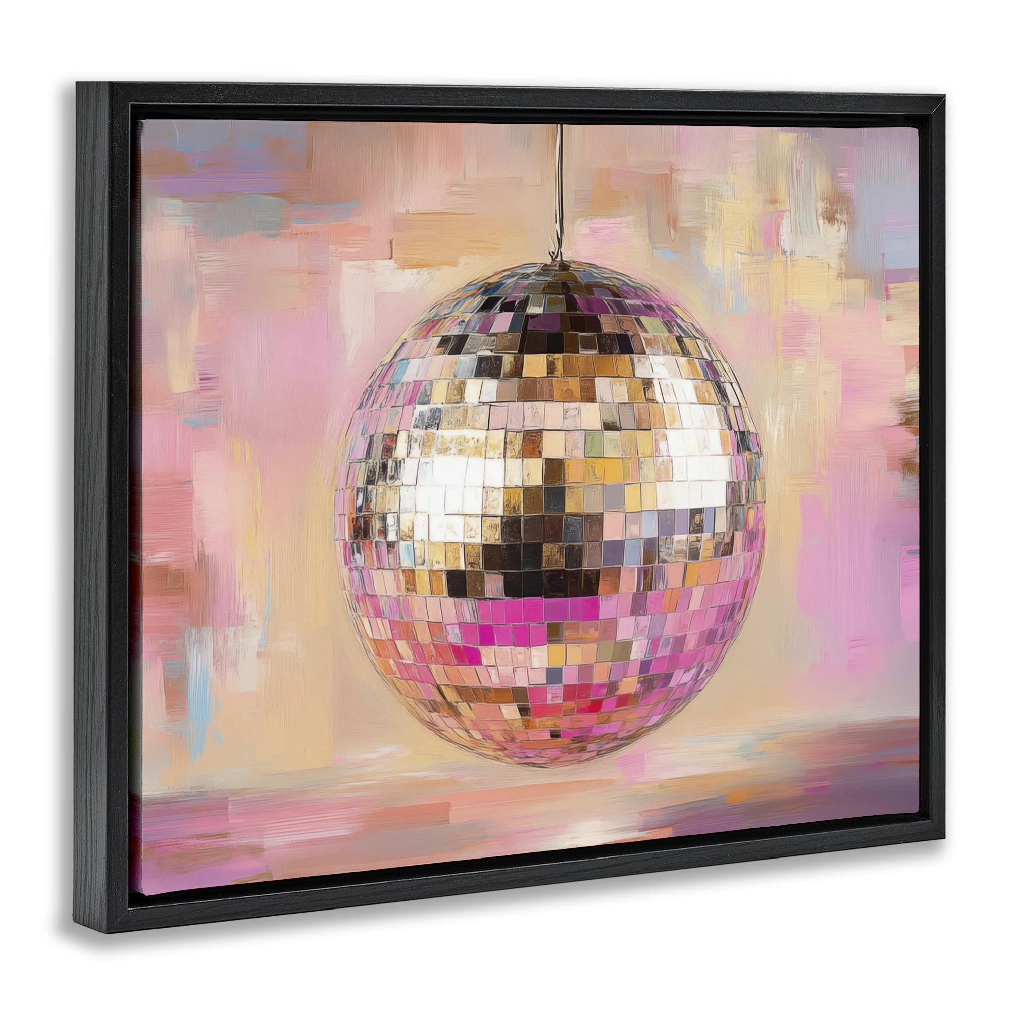 Mirrored Disco Ball Floating Frame, design by Nini Art | Wayfair North America