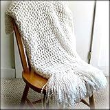 Throw Blanket, White Blanket, Wedding, Christening, Knitted Blanket, Crocheted Blanket, Home Design, | Amazon (US)