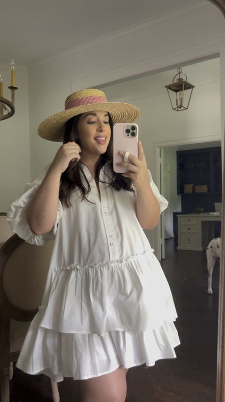The perfect little white dress for summer! How cute are these double buttons & extra frill to give this dress a special flare! I sized up one to fit my pregnancy bump! But if you are not shopping for maternity size normal!

#LTKBump #LTKSeasonal #LTKTravel