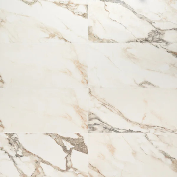 Large Format 12" x 24" Polished Marble Look Porcelain Floor and Wall Tile | Wayfair North America