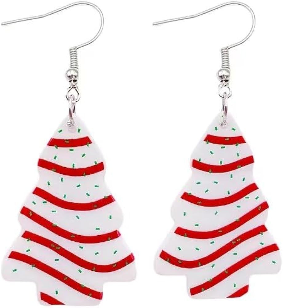 Christmas Earrings Gingerbread Christmas Tree Dangle Drop Earrings Acrylic Cute Funny Earrings Fo... | Amazon (US)