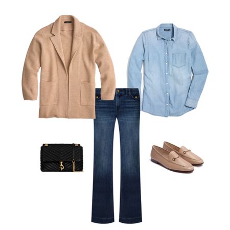 Mix and match with a sweater blazer 🍁 With a striped tee, chambray shirt, flare leg black pants, wide leg trouser jeans and neutral loafers. 

#LTKSeasonal #LTKworkwear #LTKstyletip