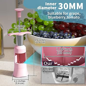 Newness Grape Cutter Tool - Stainless Steel Kitchen Gadgets with 2 Straw Brushes & 2 Types of Sli... | Amazon (US)
