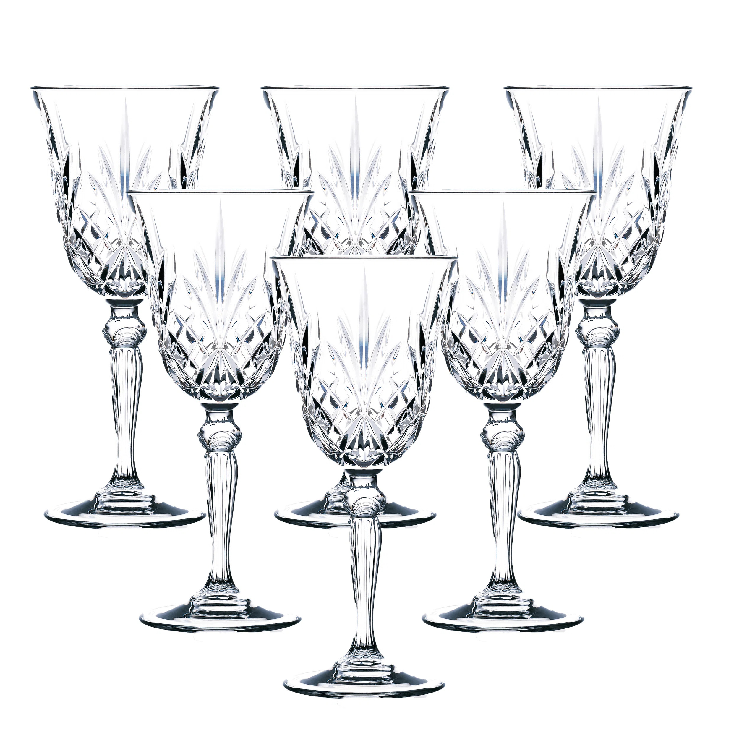 Melodia 7.5oz. Crystal Wine Glass Set (Set of 6) | Wayfair North America