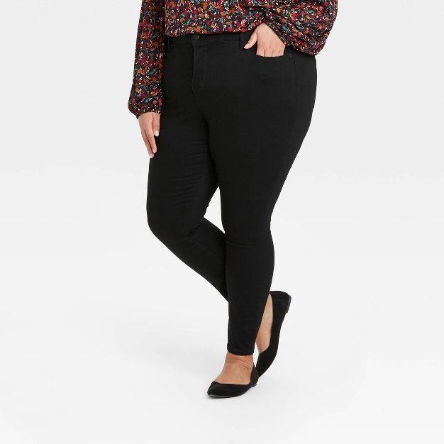 Women's Plus Size Mid-Rise Skinny Jeans - Ava & Viv™ | Target