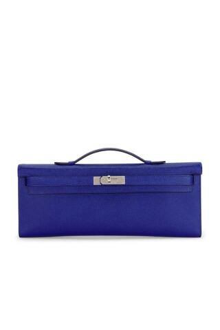 Hermes Epsom Kelly Cut Pochette in Blue | FWRD 